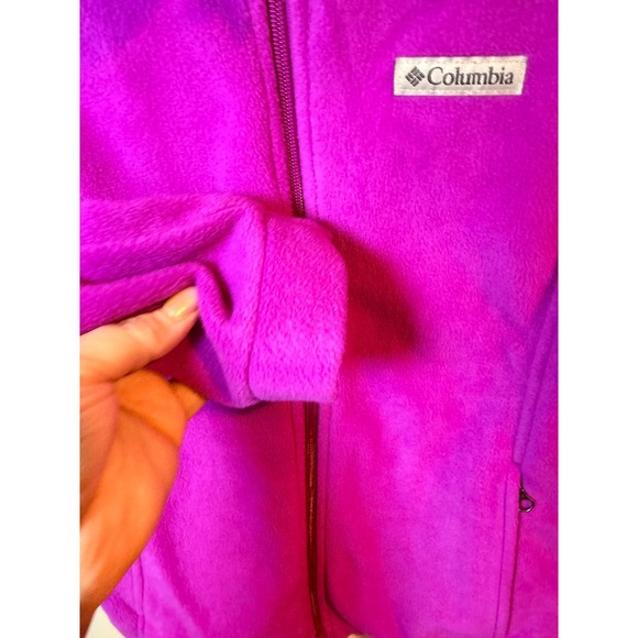 Columbia Kids Purple Fleece Full Zip Jacket Size L 14 16 - Picture 5 of 9